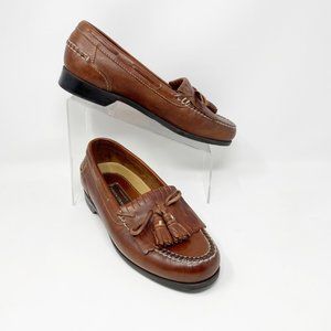 Johnston & Murphy Mens Brown Leather Tasseled Slip on Loafer  Size 11